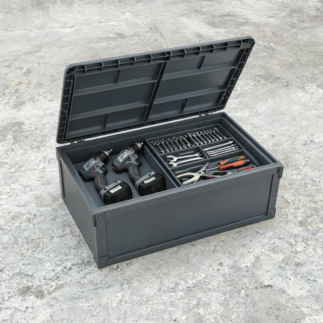 Secure jobsite storage box
